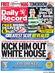 Daily Record (UK) Newspaper Front Page for 8 January 2021