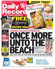 Daily Record (UK) Newspaper Front Page for 8 January 2022