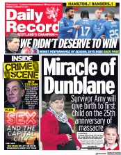 Daily Record (UK) Newspaper Front Page for 8 February 2021