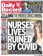 Daily Record (UK) Newspaper Front Page for 8 March 2023