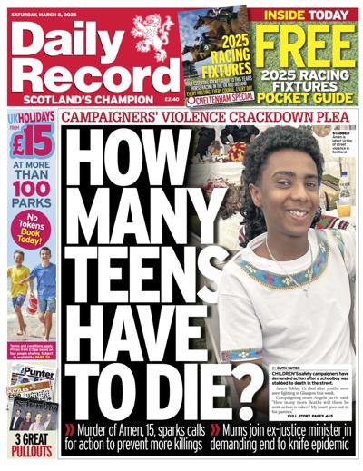 Daily Record Newspaper Front Page (UK) for 8 March 2025