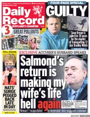 Daily Record (UK) Newspaper Front Page for 8 May 2021