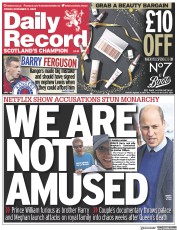 Daily Record (UK) Newspaper Front Page for 9 December 2022