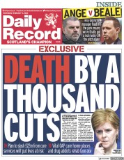 Daily Record (UK) Newspaper Front Page for 9 February 2023