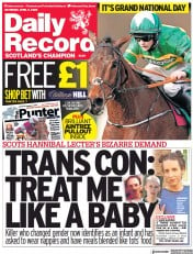 Daily Record (UK) Newspaper Front Page for 9 April 2022