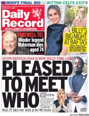 Daily Record (UK) Newspaper Front Page for 9 May 2022