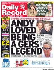 Daily Record (UK) Newspaper Front Page for 9 July 2022