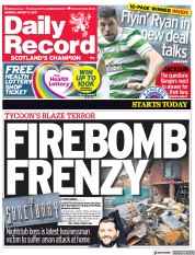 Daily Record (UK) Newspaper Front Page for 9 August 2021
