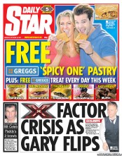 Daily Star (UK) Newspaper Front Page for 10 October 2011