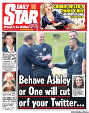 Daily Star (UK) Newspaper Front Page for 10 October 2012