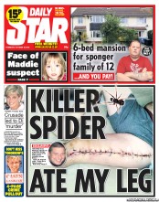 Daily Star (UK) Newspaper Front Page for 10 October 2013
