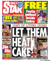 Daily Star (UK) Newspaper Front Page for 10 October 2022