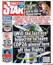 Daily Star (UK) Newspaper Front Page for 10 November 2021