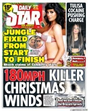 Daily Star Newspaper Front Page (UK) for 10 December 2013