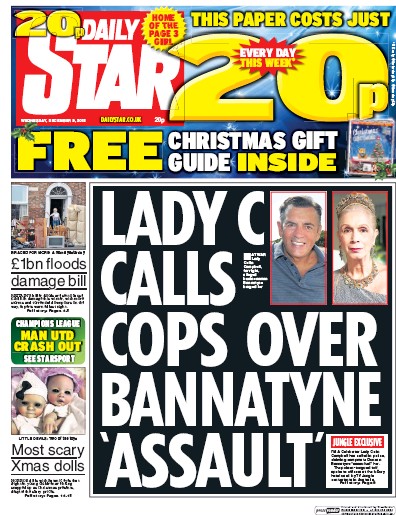 Daily Star Newspaper Front Page (UK) for 10 December 2015