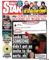 Daily Star (UK) Newspaper Front Page for 10 December 2020
