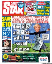 Daily Star (UK) Newspaper Front Page for 10 December 2021