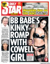 Daily Star (UK) Newspaper Front Page for 10 January 2014