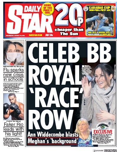 Daily Star Newspaper Front Page (UK) for 10 January 2018