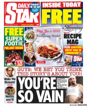 Daily Star (UK) Newspaper Front Page for 10 January 2022