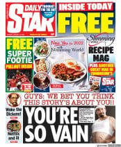 Daily Star (UK) Newspaper Front Page for 10 January 2022