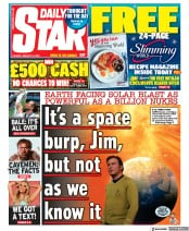 Daily Star (UK) Newspaper Front Page for 10 January 2023
