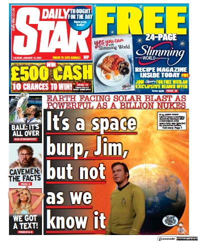 Daily Star Newspaper Front Page (UK) for 10 January 2023
