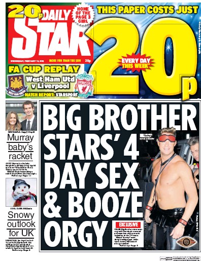 Daily Star Newspaper Front Page (UK) for 10 February 2016