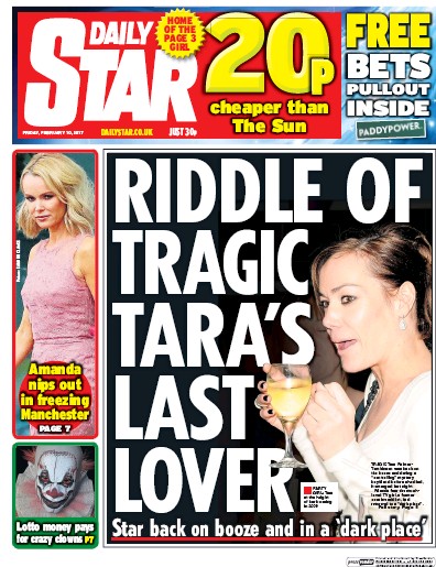Daily Star Newspaper Front Page (UK) for 10 February 2017