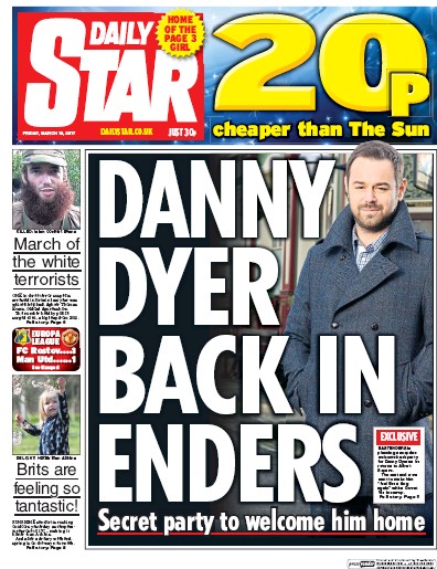 Daily Star Newspaper Front Page (UK) for 10 March 2017