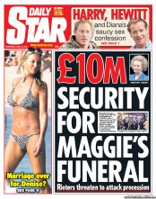 Daily Star (UK) Newspaper Front Page for 10 April 2013