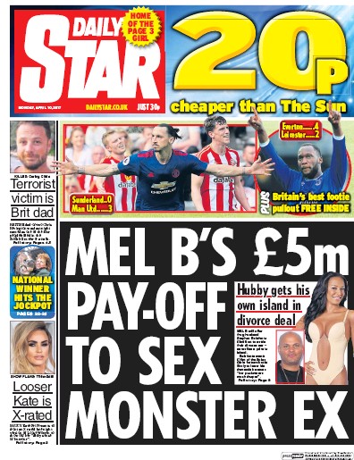 Daily Star Newspaper Front Page (UK) for 10 April 2017
