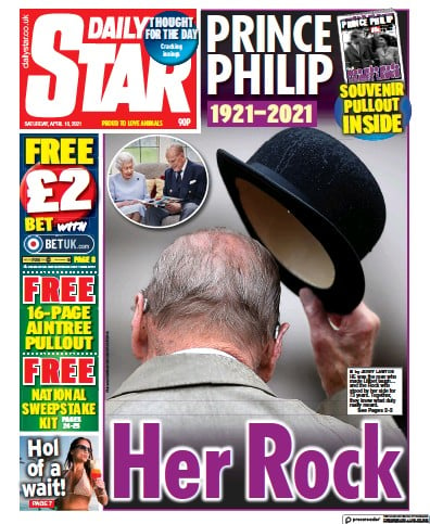 Daily Star Newspaper Front Page (UK) for 10 April 2021