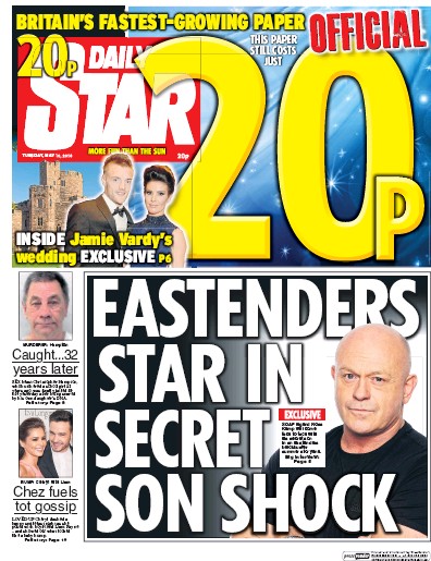 Daily Star Newspaper Front Page (UK) for 10 May 2016