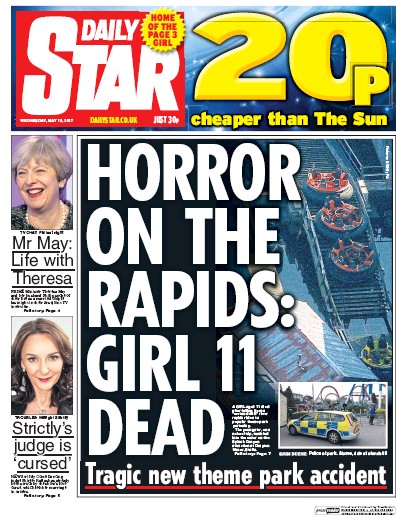 Daily Star Newspaper Front Page (UK) for 10 May 2017