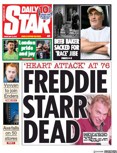 Daily Star Newspaper Front Page (UK) for 10 May 2019