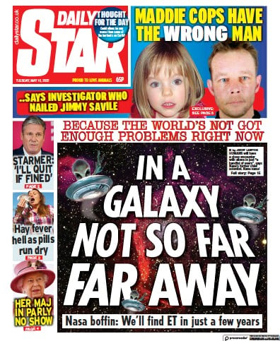 Daily Star Newspaper Front Page (UK) for 10 May 2022