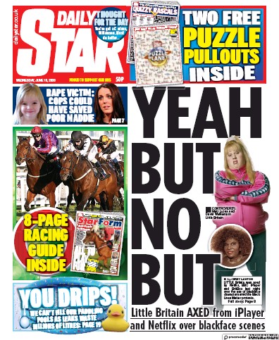 Daily Star Newspaper Front Page (UK) for 10 June 2020