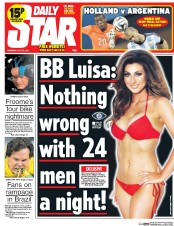 Daily Star (UK) Newspaper Front Page for 10 July 2014