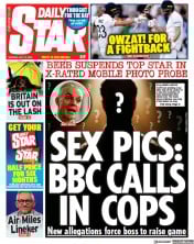 Daily Star (UK) Newspaper Front Page for 10 July 2023