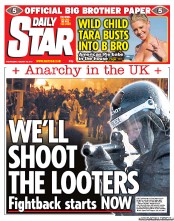 Daily Star Newspaper Front Page (UK) for 10 August 2011