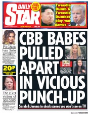 Daily Star (UK) Newspaper Front Page for 10 August 2017