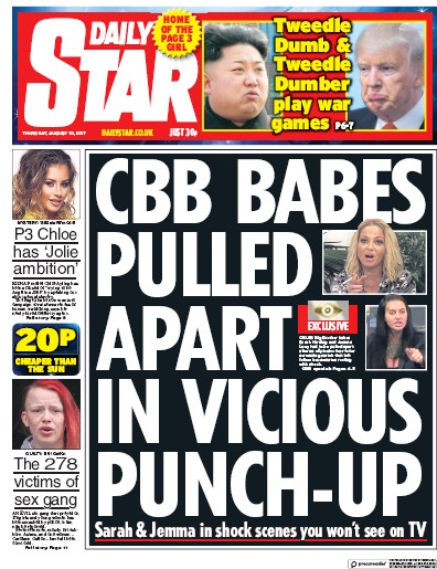 Daily Star Newspaper Front Page (UK) for 10 August 2017