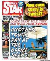 Daily Star (UK) Newspaper Front Page for 10 August 2021