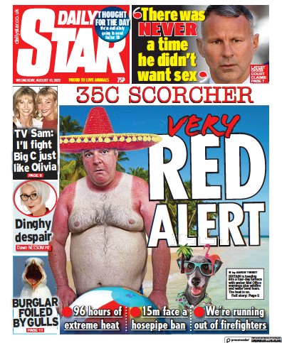 Daily Star Newspaper Front Page (UK) for 10 August 2022