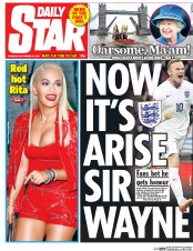 Daily Star (UK) Newspaper Front Page for 10 September 2015