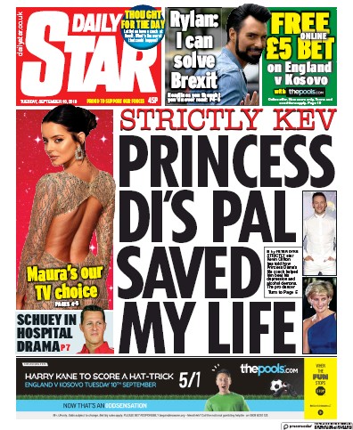 Daily Star Newspaper Front Page (UK) for 10 September 2019