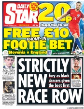 Daily Star (UK) Newspaper Front Page for 11 October 2016
