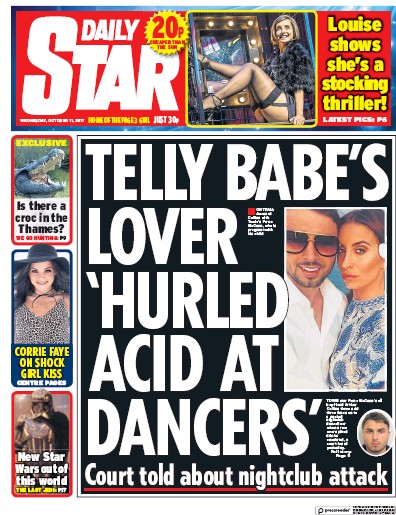 Daily Star Newspaper Front Page (UK) for 11 October 2017