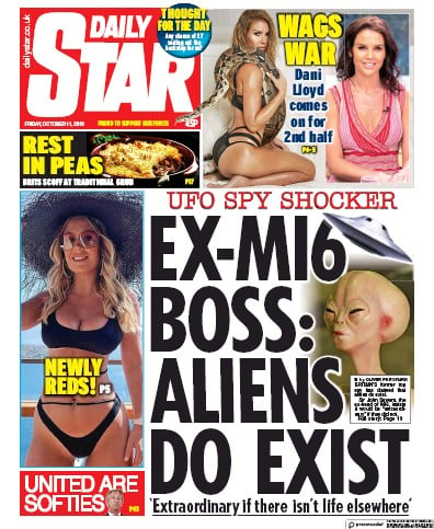 Daily Star Newspaper Front Page (UK) for 11 October 2019